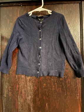 J. Crew Navy Button-Front Kids Cashmere Cardigan
